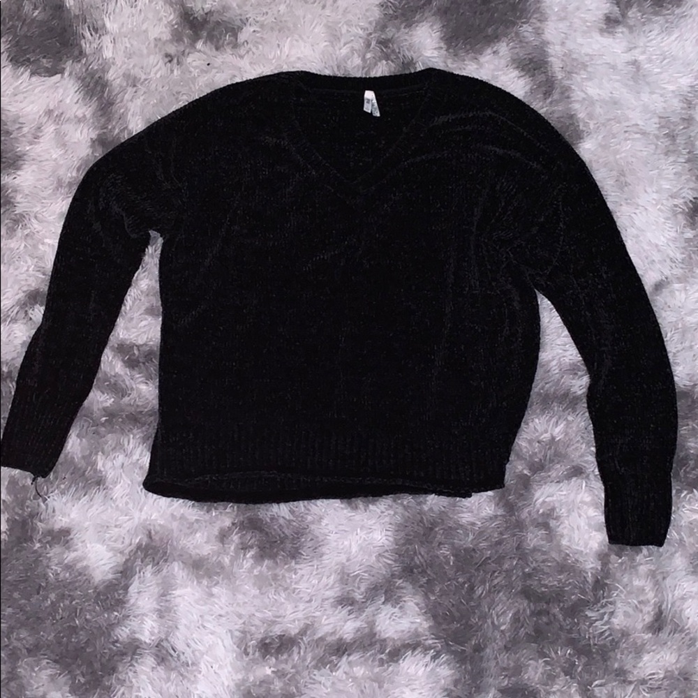 Black chenille sweater